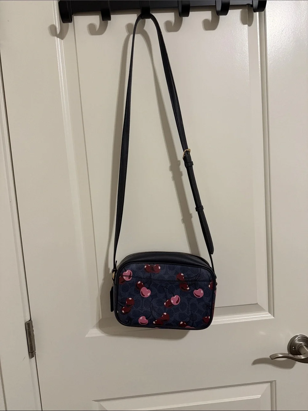 Coach Navy Cherry Print Crossbody Bag